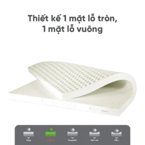 nệm cao su kim cương happy gold thiết kế 2 mặt lỗ