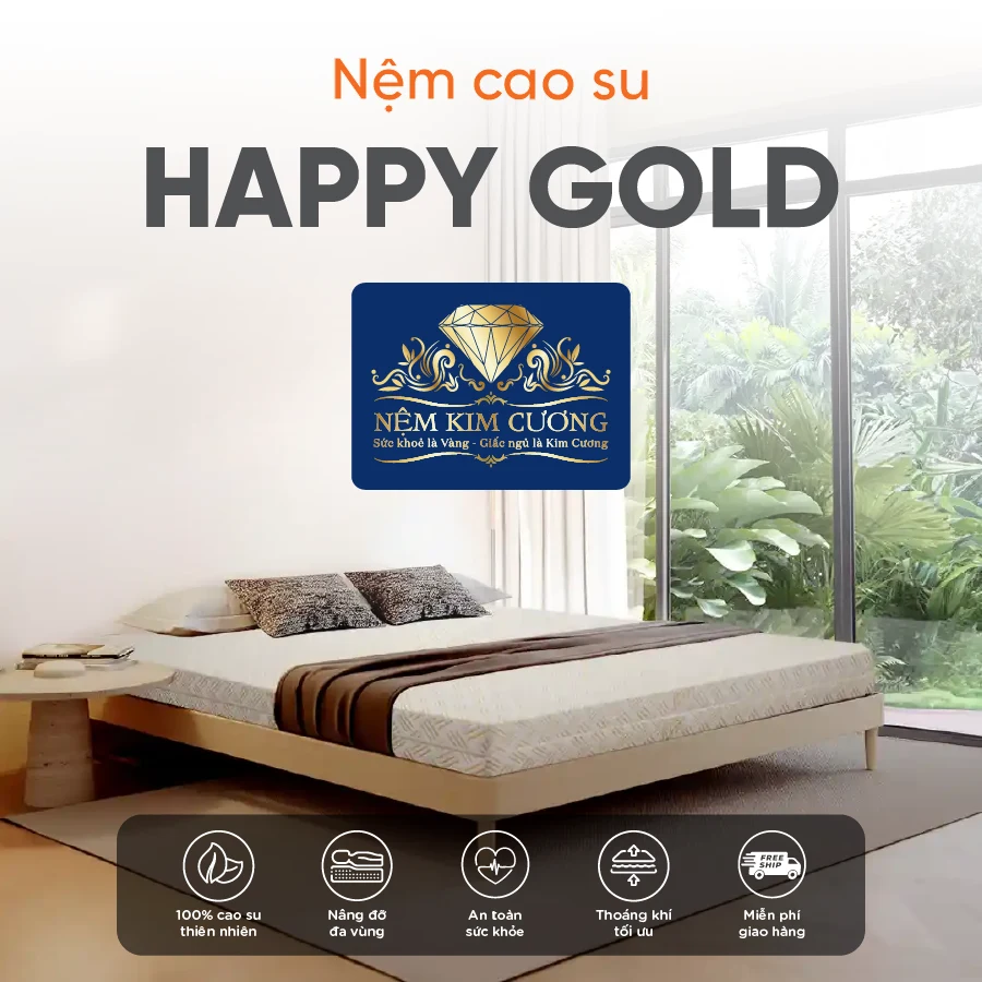 nệm cao su kim cương happy gold