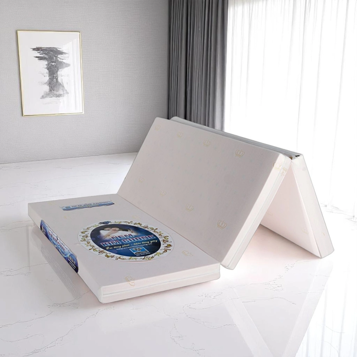 Nệm Kim Cương gấp 3 thông hơi cao cấp