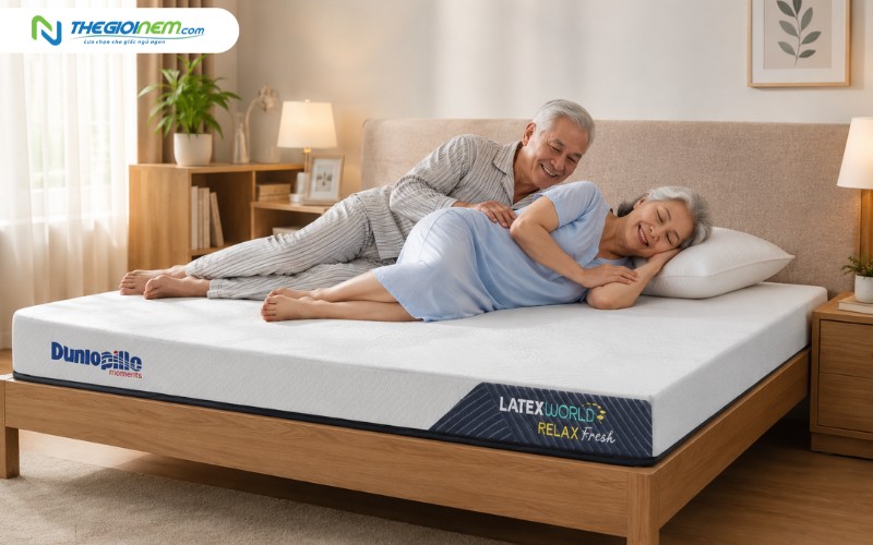 Nệm cao su thiên nhiên Dunlopillo giúp nâng đỡ cột sống 