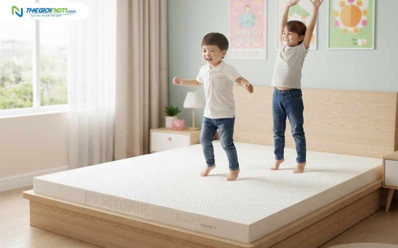 nệm trẻ em Kim Cương Happy Gold độ đàn hồi tốt, giá thành hợp lý 