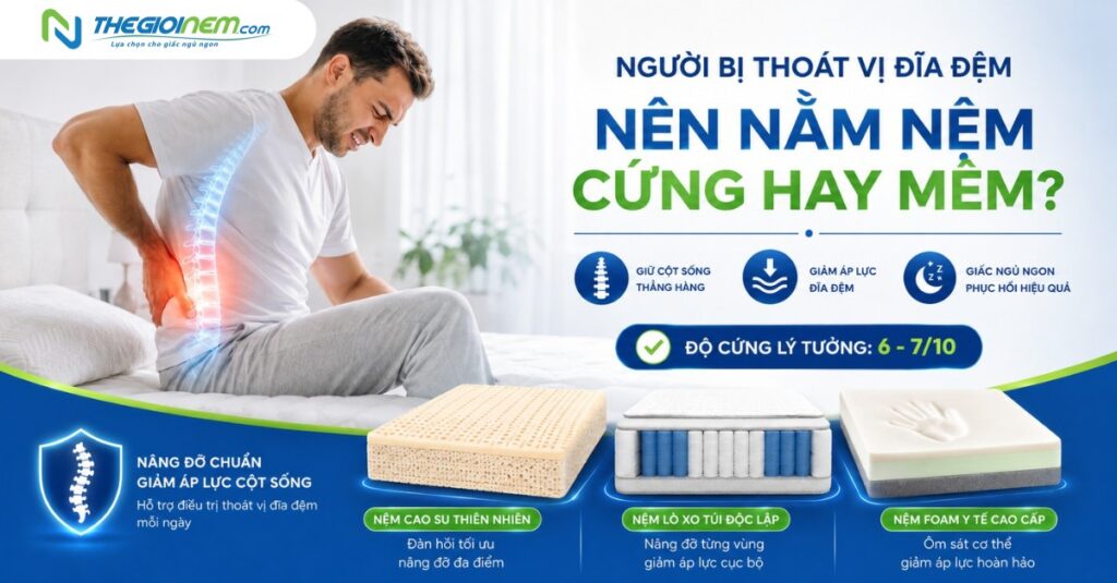 nệm phù hợp với người bị thoát vị đĩa đệm